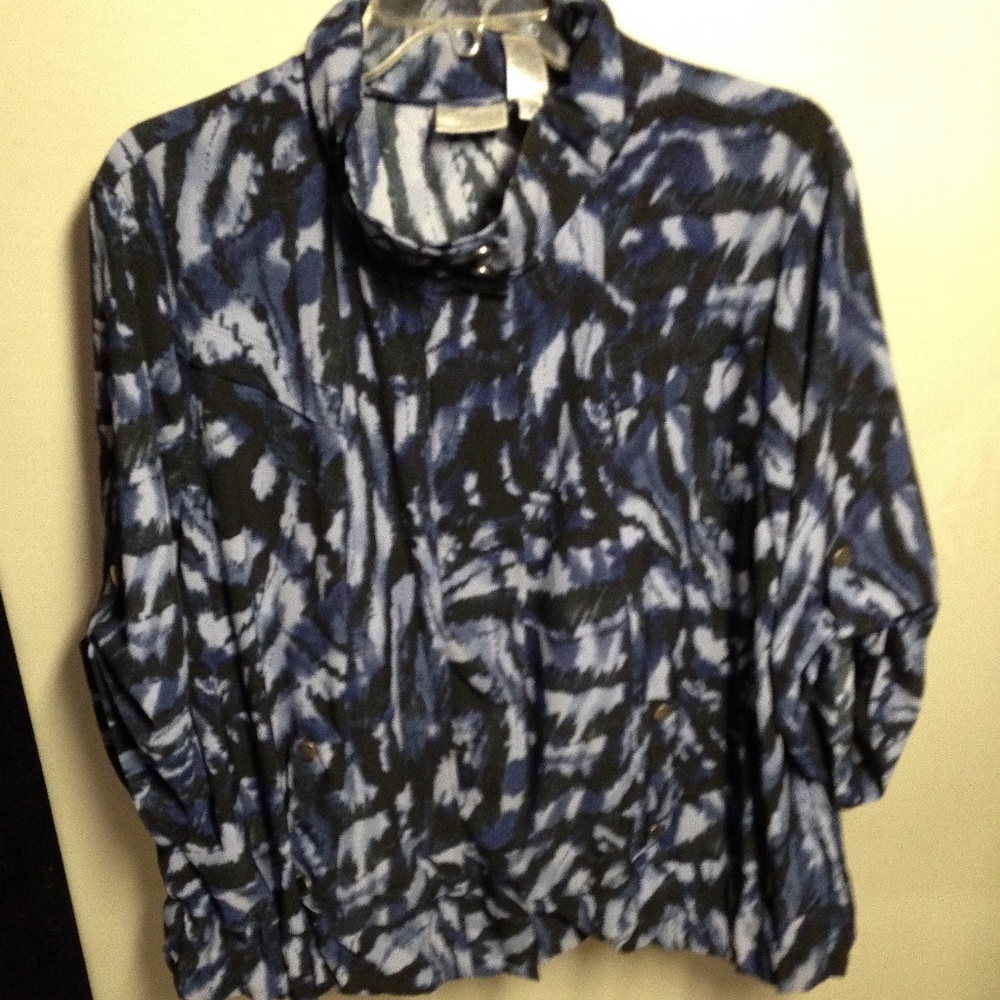 Chico's Zenergy Light Jacket Shades of Blue Size 3